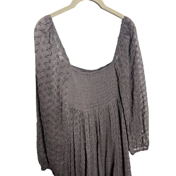 NEW Free People Malina Maxi Dress in Dark Scales Embroidered Eyelet Size Small - Picture 7 of 8